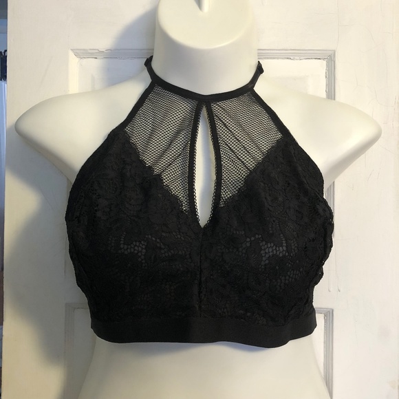 torrid Other - Black Mesh & Lace Keyhole Cutout Bralette - 3X